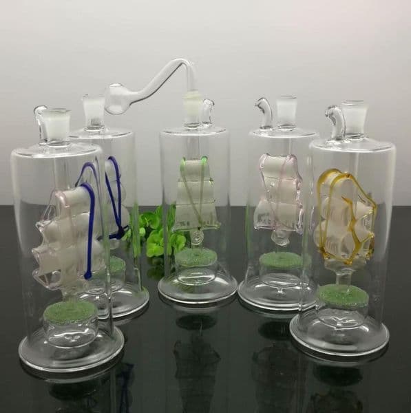 Glass Pipes Smoking Hand-blown Beautifully Handcrafted Smoking Pipe Colored sailboat sand core glass water bottle