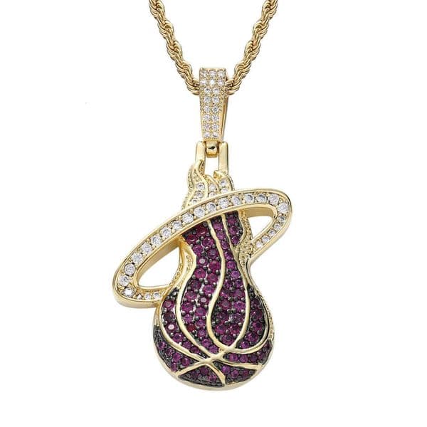 Jewelry Fashion Jewelry jewelry with Silver micro-inlaid Moissanite basketball pendant men's necklace Hip Hop niche
