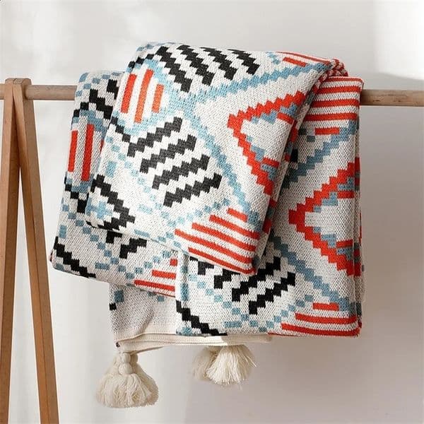 Nordic Style Knitted Blankets Bohemian Plaid Throw Blanket Sofa Cover With Tassels Travel Leisure Bed Cover Blanket Bedspread 260130BJ
