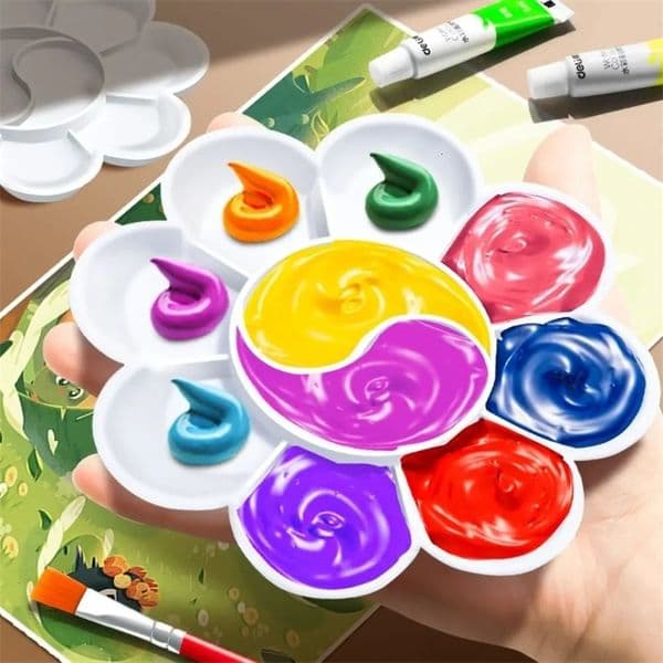 Paint Container Plastic Oil Watercolor Palette White DIY Art Pigment Tray Crafts Painting Palettes Art Supply 250527BJ