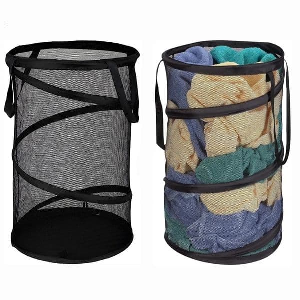 Mesh Popup Laundry Hamper Collapsible Laundry Basket Extra Large Capacity Foldable Clothing Storage Basket with Handles 251216BJ