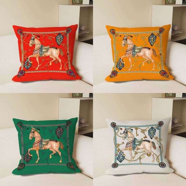 2026 European Style High-End Sofa Horse Cushion Decoration For Living Office Model Room Simple Retro Luxurious Back Case Free Shipping 003 Y260525