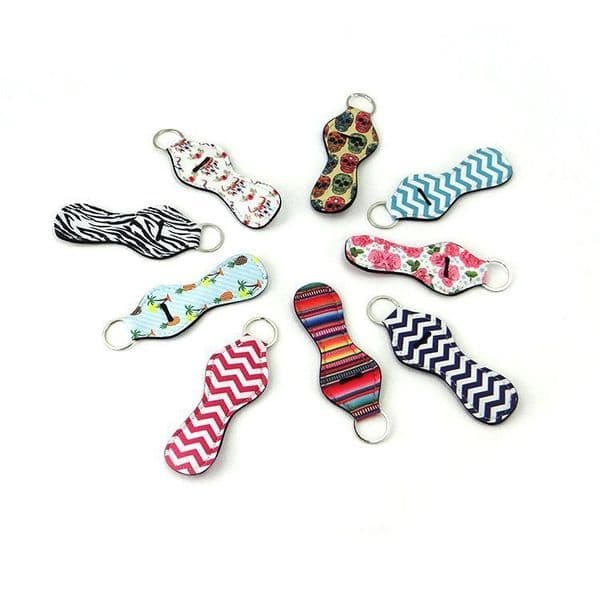 Lipstick Balm Keychain Lip Holder Chapstick Pouch Holders Travel Cases Casekeychains Portable Neoprene Carrying Key Holster