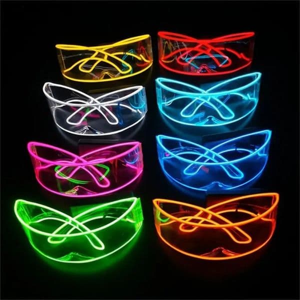 Luminous LED Glasses Dance Glowing Props Neon Goggle Decorative EL Wire Glasses For Rave Music Performance Festival Supplies 251229BJ