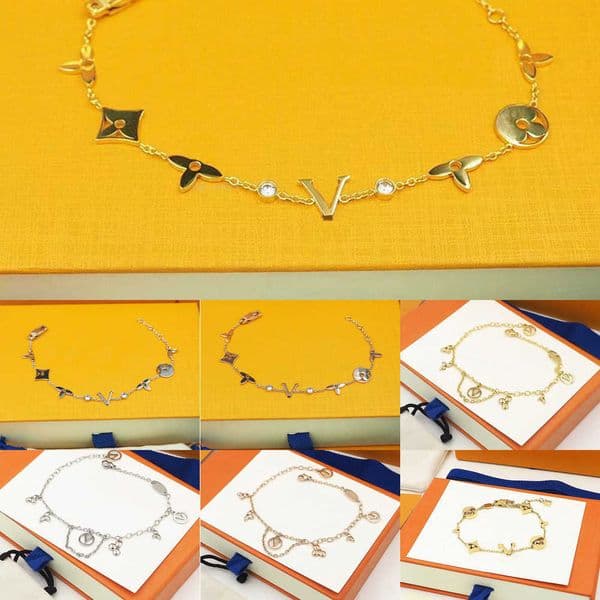small flower charms for bracelet designer for women letter gold plated crystal womens elegant designer bracelets men jewelry for birthday gift 80S8