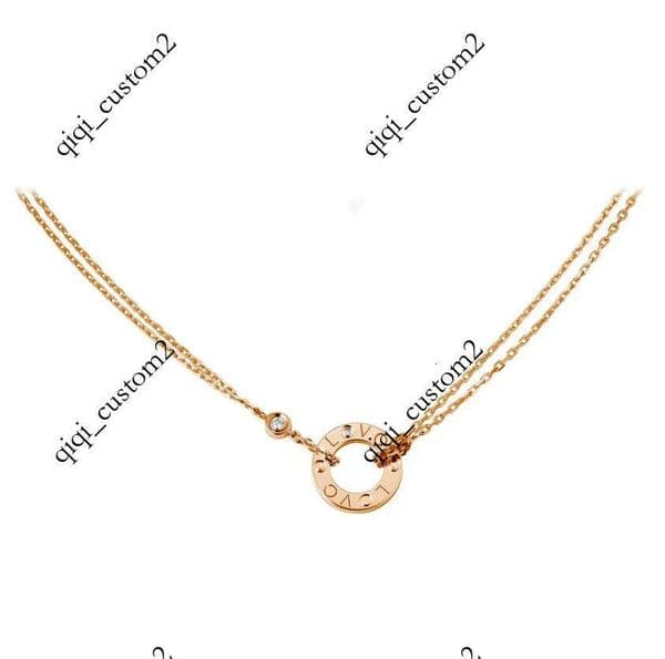 Classic Two Diamonds Love Necklaces for Women Girl Slide Pendant Neckalce Collars Collier Femme 316L Titanium Steel Designer Jewelry exquisite good