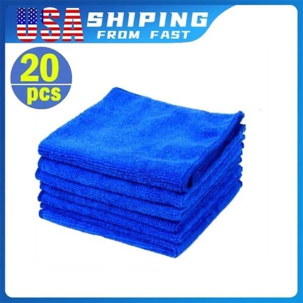 20Pcs General Cleaning Towel 30*30 Soft Microfiber Car Cleaning Towel Drying Cloth Hemming Wash Towel Water Suction Polishing 250514BJ