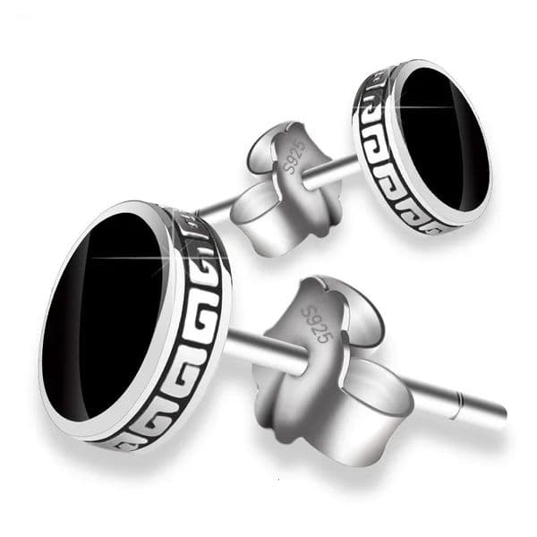 Personalized 925 Silver Earrings MenS Single Street Punk HipHop Jewelry 260414