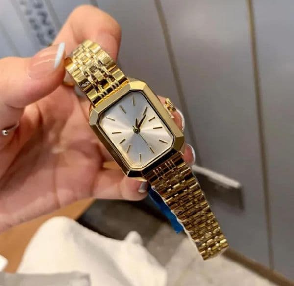 ADMY-Elegant womens Designer Rectangular lady watch All Stainless Steel band 23mm wristwatches high quality women Birthday Christmas Mother's Day Gift
