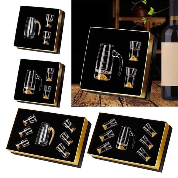Wine Glass Set with Pourer Household Wine Dispenser Flagon S Glass Bar Sets Chinese European Style Tableware Beautiful Gift 260127BJ