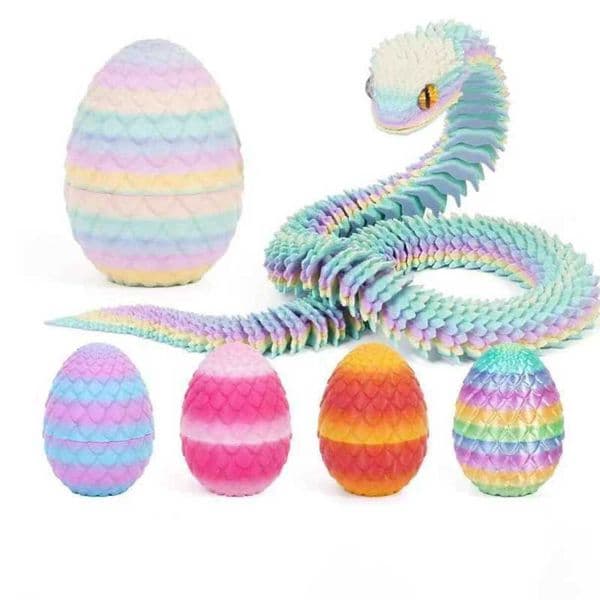 2026 New New 3D Printed Gift Action Figure Creative Stress Relief Figurine Snake Egg Toys Desk Accessories Anime Figures Activi Doll Toy Y250609 Designe To 002