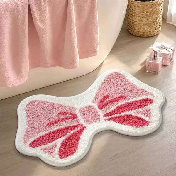 Cute Interesting Angel Wings Pink Love Wave Edge DesignCool And Dirt Resistant Bathroom Bedroom Entrance Carpet Embedded Home Pillowcase