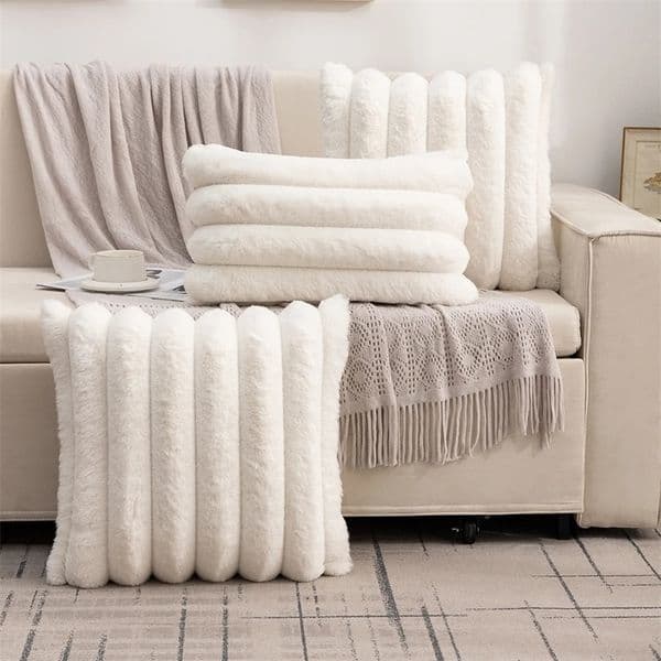 Single Sided Soft Rabbit Velvet Pillow Cover Sofa Cushion Waist Cover Winter Warm Fluffy Sleeping Simple Decorative Pillowcase 251229BJ