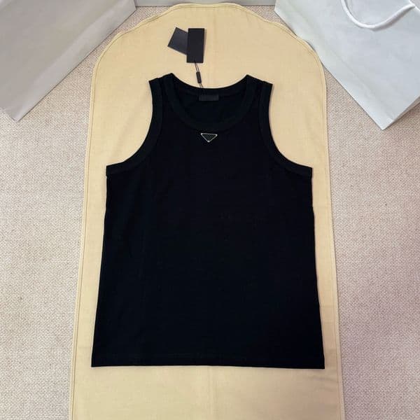 Designer fashion brand high-quality polo shirt triangle logo men's T-shirt sports fitness casual sleeveless vest