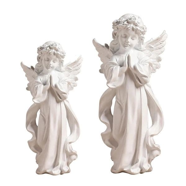 Cute Resin Praying Angel Figurine European Style Fairy Prayer Angel Shelf Sculpture Desktop Ornament Carving Crafts 251216BJ