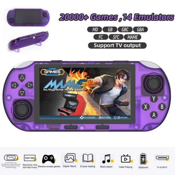 SF3000HD new handheld game console with a 4.5-inch high-definition screen supports TV output/e-books/listening to music 26Y0420