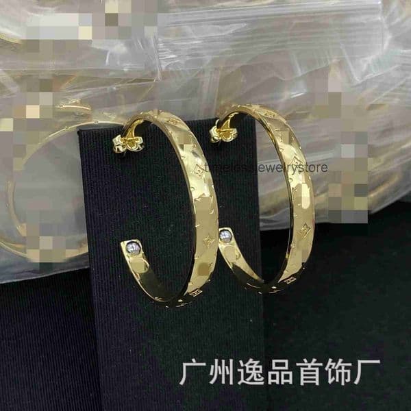 Designer Earrings lvs lvness lousi louise set of womens geometric plain hoop earrings exaggerated earrings 380W