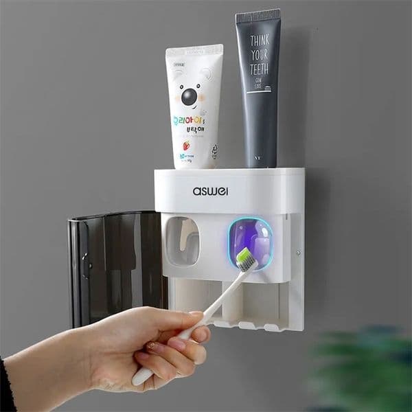 Wall Mounted Automatic Toothpaste Squeezer Toothpaste Dispenser Magnetic Toothbrush Holder Toothpaste Rack Bathroom Accessories 251229BJ