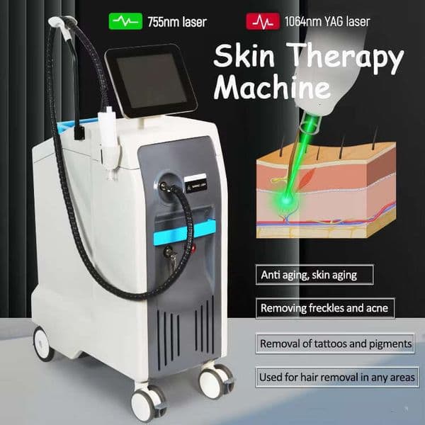 Ace High Power Most Advanced 1064Nm 755Nm Nd Yag Laser Alex Hair Removal Tattoo Pigment Washing Dual Wavelength Pico Skin Smoothing Pigment Correction Machin