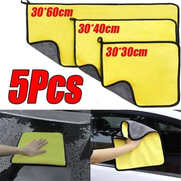 1-5Pcs Microfiber Towel Car Microfiber Cloth Wash Towel Microfiber Cleaning Cloth Absorbent Car Wash Drying Towel Auto Detailing 250514BJ