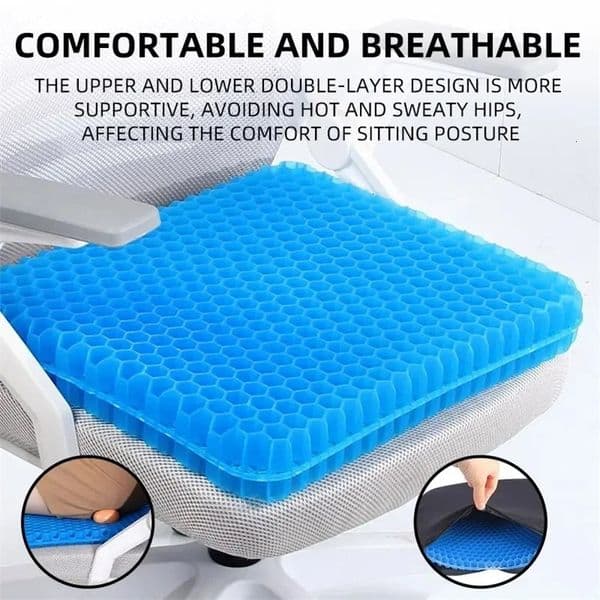 Gel Seat Cushion Summer Breathable Honeycomb For Pressure Relief Back Tailbone Pain - Home Office Wheelchair 260320BJ