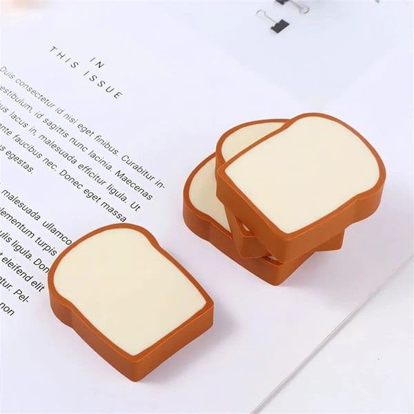 4pcs/Pack Creative Toast Shape Rubber Erasers Bread Pencil Eraser Students Prize School Stationery Cute Childrens Day Presen 250606BJ