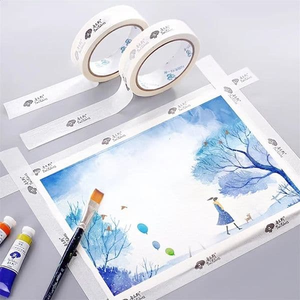 Paper Fixation Masking Tape Sketch Watercolor Painting Oil Painting Artist Washi Tape Sketch Fixation Sticky Traceless Tape 250527BJ