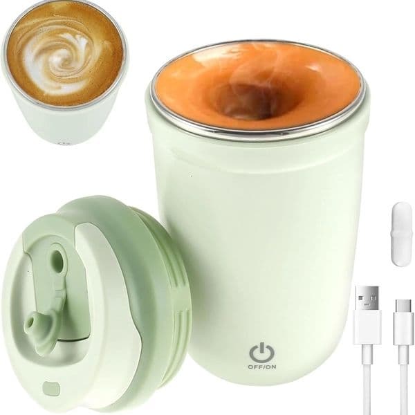 Automatic Self Stirring Mug Coffee Mixing Cup Stirring Stainless Steel Electric Blender 400ml 260402BJ