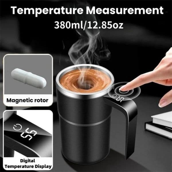 380ML Mini Electric Coffee Self Mixing Mug IP67 Waterproof Food Safe Coffee Mug USB Rechargeable Automatic Magnetic Cup For Tea 260402BJ