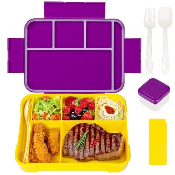 Bento Lunch Box for Kids Adult Bento Boxes Lunch Containers 4 Compartment Toddler Bento Containers for Daycare or School 250627BJ