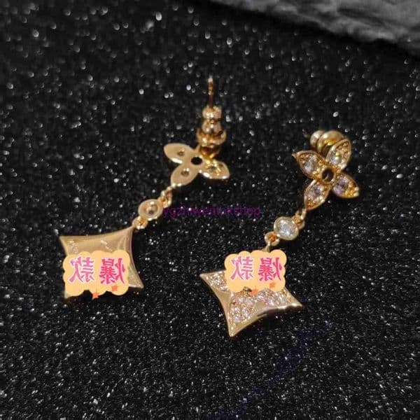 designer earrings lousi lvness Louise lvs earring model V gold earrings four-leaf earrings double-flower natural mother-of-pearl fashionable luxury hoop