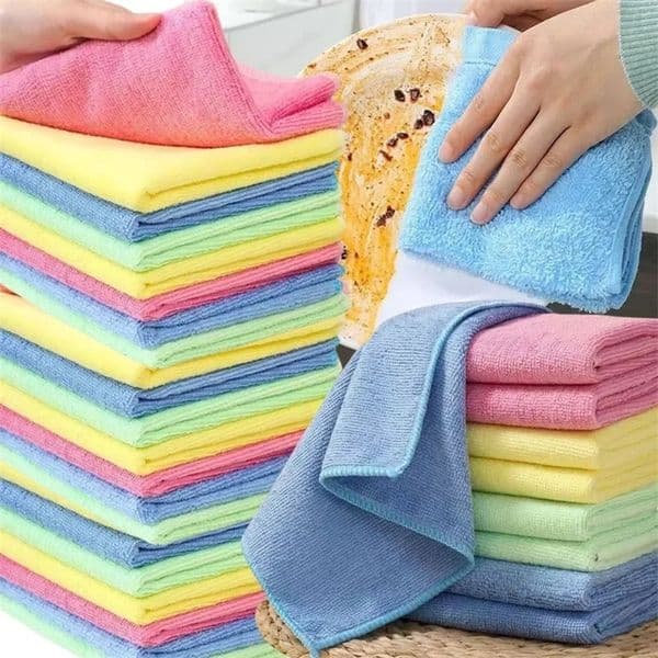 1/50PCS Microfiber Cleaning Cloth Absorbent Towel for Wash Car Housework Clean Kitchen Cleaning Rags Household Clean Tools 250514BJ