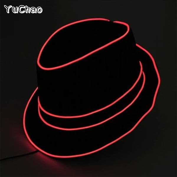 Fashion Luminous Cap Holiday LED Light Up Hat Performance Costume Birthday Cosplay Props Glowing Night Club Bar Gentlemen Hat 251229BJ