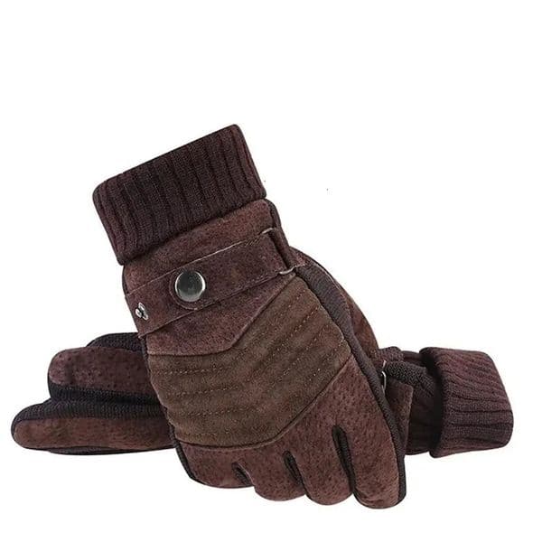 Gloves Mens Winter Cycling Motorcycle Windproof Cold Insulation Warm Leather Touch Screen Anti-Slip Thick Pile 260206BJ