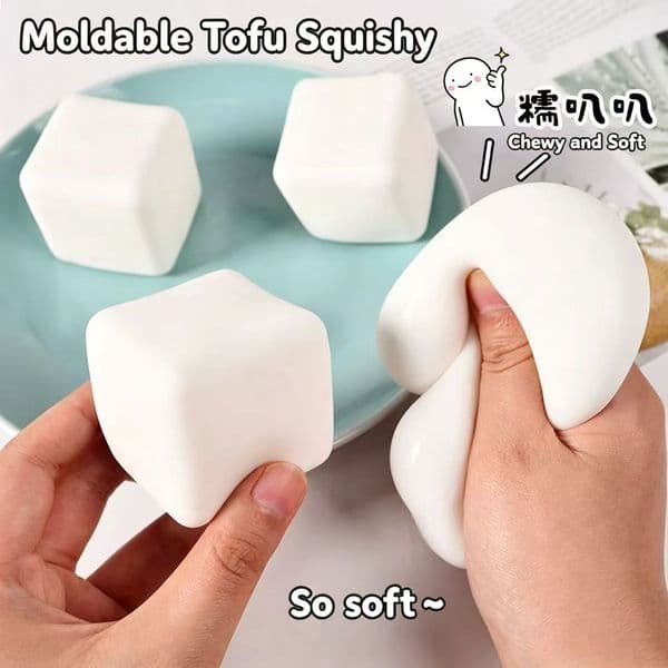Needoh Moldable Tofu Squishy Toy Slow Rebound Stress Relief Ball For Kids And Adults Soft Squeeze Anxiety Relief Vent Toy