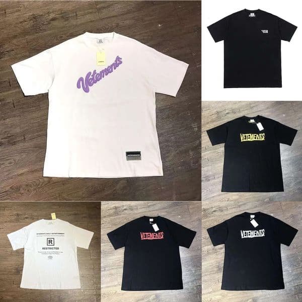 Mens Designer vetement T Shirt Graphic VTM T Shirt Woman vetement Tee Shirt Fashion Street Short Sleeve Big Tag Hip Hop Loose Casual Embroidery High Quality b33 fd