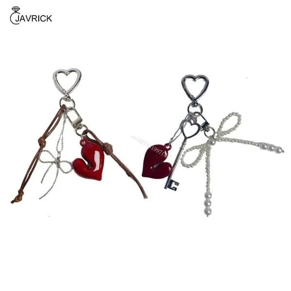 Fashion Heart Keychain Purse Charm Handmade Bag Accessory Heart Bag Ornament 260130BJ