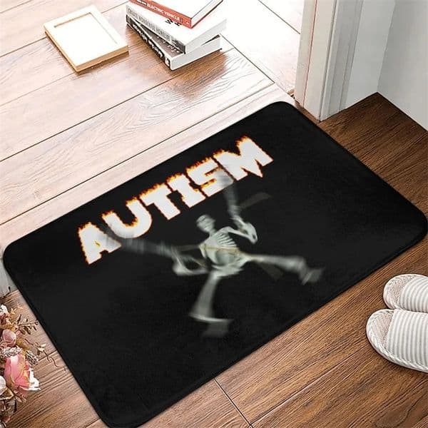 Funny Autism Skeleton Meme Welcome Mat Anti Slip Doormat for Kitchen Bathroom Living Room Rug Home Floor Carpet Durable Material 260109BJ