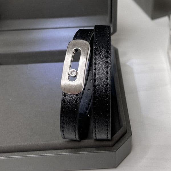 ADITA Designer leather bracelet for woman luxury bracelet For men brushed metal couple 15-22CM premium gifts 044