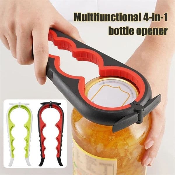 Can Opener Multi Functional Four In One Beverage Bottle Cap Twister Position Anti Slip High Durability Easy 250614BJ