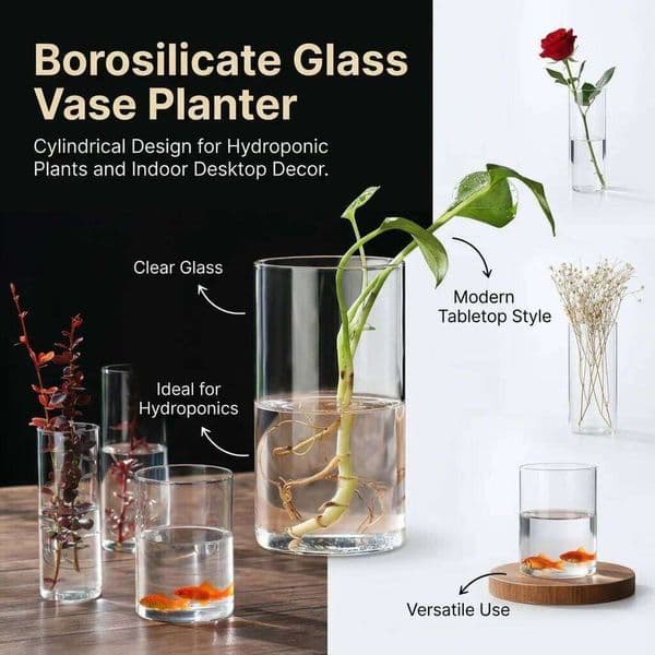 Modern Glass Vase For Hydroponic Plants Holder Indoor Home Office Desktop Decoration Flower Arrangement DIY Flowerpot 26W0420