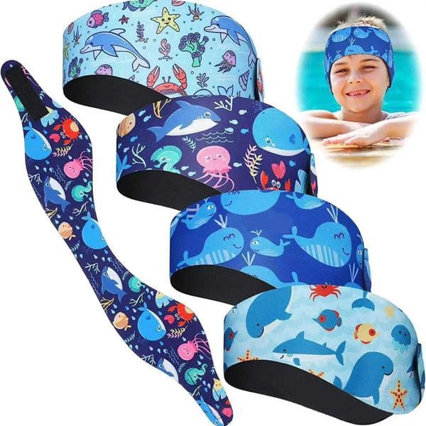 Adjustable Swimming Headband for Kids Adults Children Neoprene Swimmers Waterproof Ear Hair Band for Men WomenZ260415C324