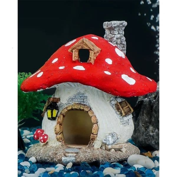 Aquarium mushroom house resin fish tank decoration fish tank landscape cottage decorations 250606BJ