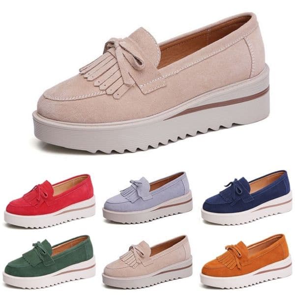 Style47 GAI Women Casual Shoes Platform Sneaker Slip On Black Brown Beige Red Green Navy Purple Ivory Woman Fashion Trainers Sneakers Outdoor Jogging Walking