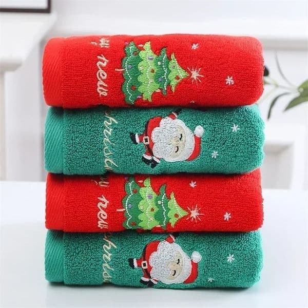 Xmas Face Towel Christmas Decor Red Santa Claus Year Gift Home Bathroom Washing Hand Face Towel Cloth Man Woman 251107BJ