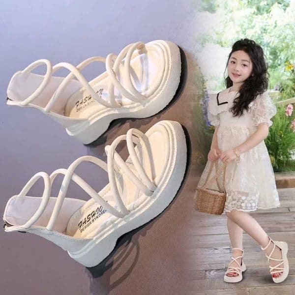 Trendy Cute Solid Color Open Toe Sandals For Girls Breathable Lightweight Sandals For All Seasons girl summer shoes kidsT260420