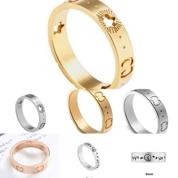 Popular Fashion Designer Ring For Mens Titanium Steel Silver Rings Engagements For Womens Jewelry Luxurys Love Letter Plated With box gift