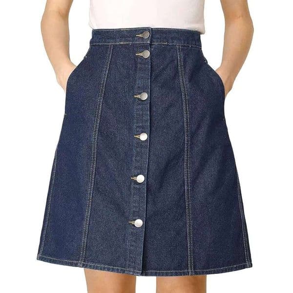 Women's High Waist Vintage Denim Skirt Loose Straight Summer Midi-Length Design Casual For Autumn Season