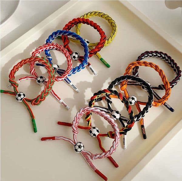 World Cup Football Merchandise Football World European Cup Woven Bracelet Sports Wristband Germany Portugal England Fans