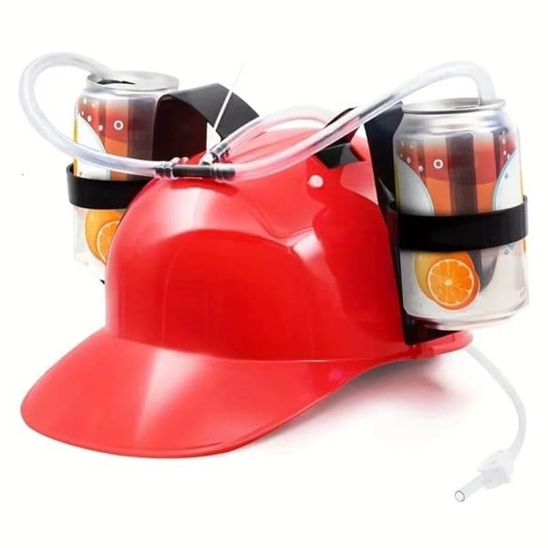 Creative Beverage Helmet Headgear With Straw Trendy Plastics Outdoor Beer Hat Hat Type Drinking Helmet Beer Beverage Hat 251229BJ